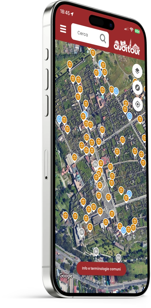 App Audioguida Pompei — Schermata mappa